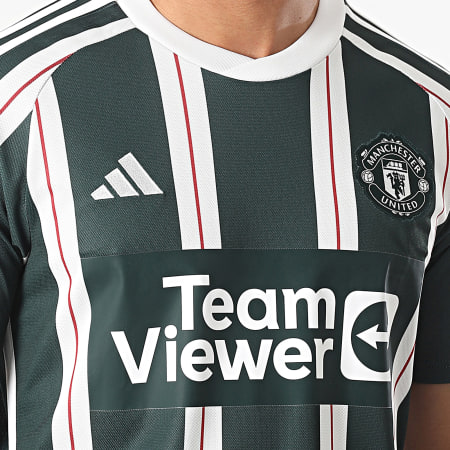 Adidas Sportswear - Maglia Manchester United HR3675 verde cachi bianco a strisce