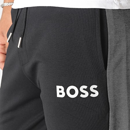 BOSS - Pantalones de chándal con banda 50503052 Negro Plata