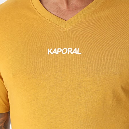Kaporal - Tee Shirt Col V Seter Jaune Moutarde