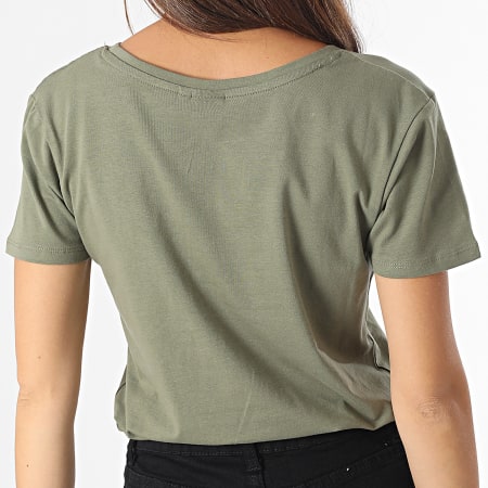 Kaporal - Tee Shirt Col V Femme Lea Vert Kaki