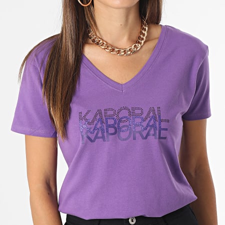 Kaporal - Camiseta Lea de mujer, cuello en V, morada