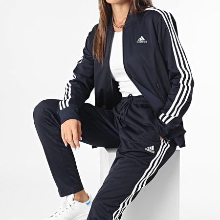Adidas Sportswear - Tuta da ginnastica a 3 strisce da donna IJ8782 blu navy