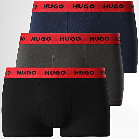 HUGO - Set di 3 boxer 50469766 Nero Navy Verde Khaki