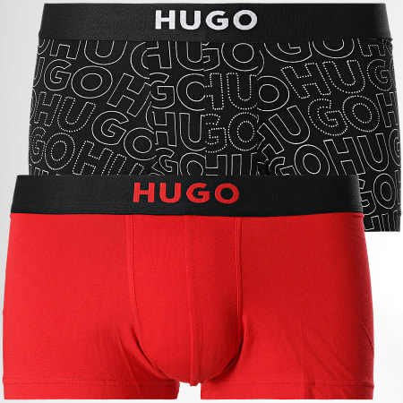 HUGO - Set di 2 boxer 50501384 nero rosso