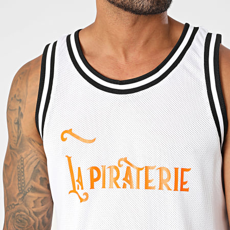 La Piraterie - Débardeur Pirate 10 Blanc Orange