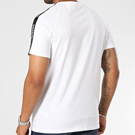 HUGO - Maglietta sportiva con logo a righe 50504270 Bianco