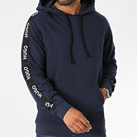 HUGO - Sweat Capuche A Bandes Sporty Logo 50497003 Bleu Marine