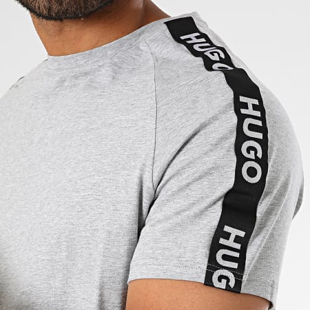 HUGO - Maglietta sportiva con logo a strisce 50504270 Grigio scuro