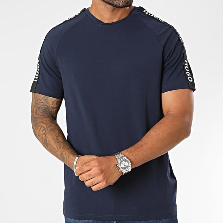 HUGO - Tee Shirt A Bandes Sporty Logo 50504270 Bleu Marine
