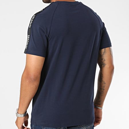 HUGO - Camiseta deportiva a rayas con logotipo 50504270 Azul marino