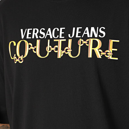 Versace Jeans Couture - Tee Shirt Logo Chain 75GAHF01-CJ00F Noir
