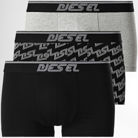 Diesel - Set di 3 boxer Damien nero grigio erica