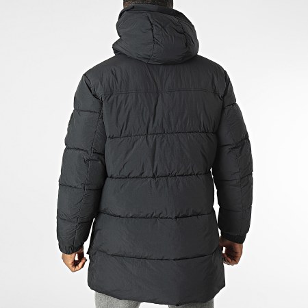 Calvin Klein - Chaqueta larga con capucha Nylon arrugado 2228 Negro