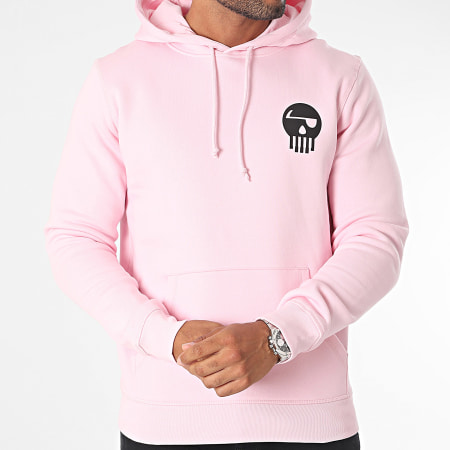 Piraterie Music - Sweat Capuche Logo Chest And Back Rose Noir