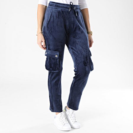 Girls Outfit - Pantalon Jogging Cargo Femme Bleu Marine