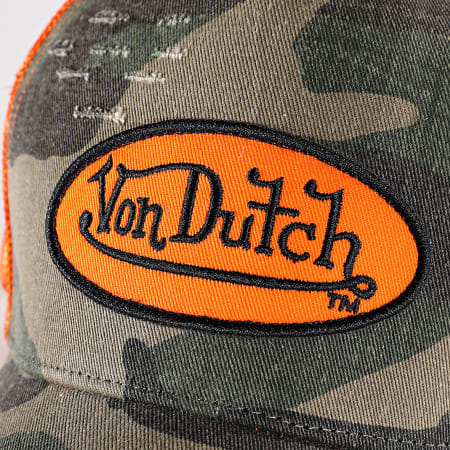 Von Dutch - Cas1 Gorra Trucker Naranja Verde Caqui Camuflaje