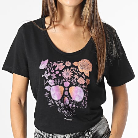 Deeluxe - Floralie Camiseta Mujer 03V141W Negro Foral