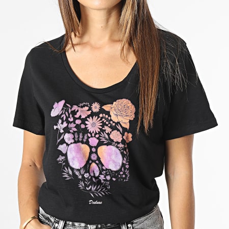 Deeluxe - Floralie Camiseta Mujer 03V141W Negro Foral