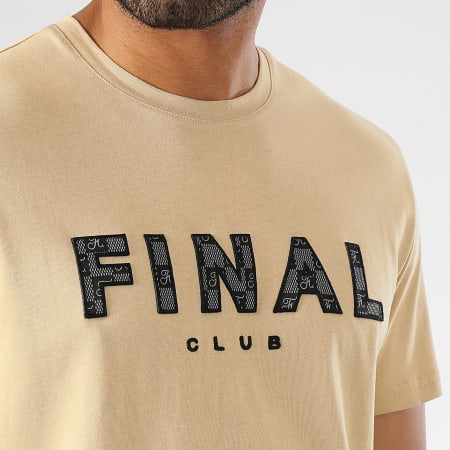 Final Club - Tee Shirt Blu Damier Ricamo 1088 Beige
