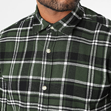Produkt - Harry Camisa de cuadros caqui verde de manga larga