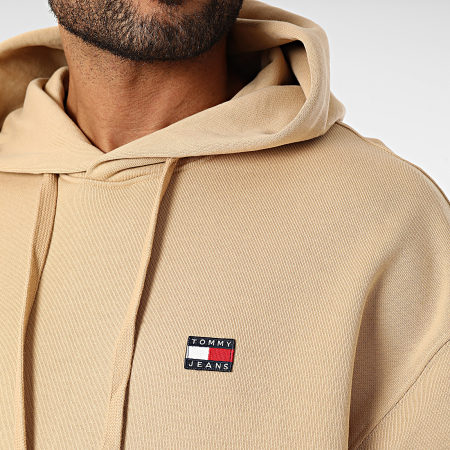 Tommy Jeans - Sudadera con capucha Relax XS Insignia 6369 Beige