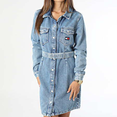 Tommy Jeans Robe Jean Manches Longues Femme 6716 Bleu Denim Ryses