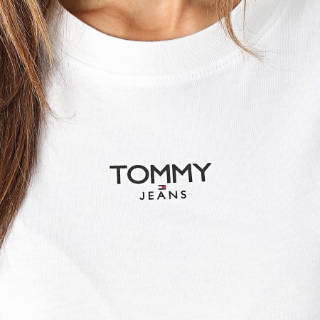 Tommy Jeans - Camiseta de manga larga para mujer Essential Logo 6438 Blanca