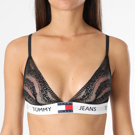 Tommy Jeans - Sujetador triángulo de encaje sin forro para mujer 4677 Negro