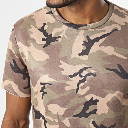 Uniplay - Tee Shirt Beige Vert Kaki Camouflage