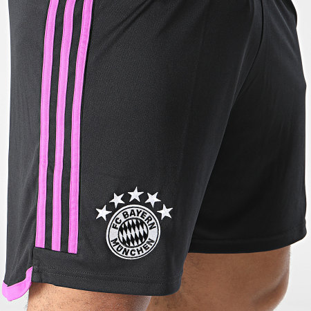 Adidas Sportswear - Short Jogging A Bandes Bayern HR3720 Noir Violet
