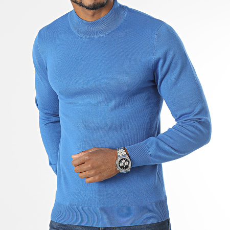 Frilivin - Jersey azul con cuello alto