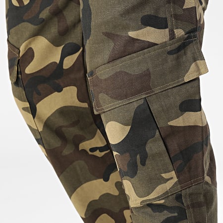 Frilivin - Pantalon Cargo Vert Kaki Camouflage