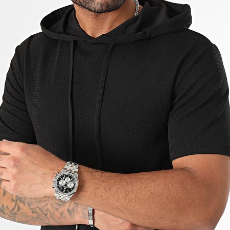 LBO - Wafel Textured Hooded Tee 0580 Zwart