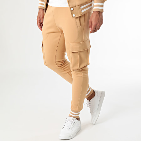 LBO - Set giacca con cappuccio e pantaloni da jogging Teddy 0136 Beige