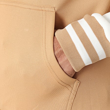 LBO - 0137 Set di pantaloni da jogging e felpa con cappuccio bianco beige
