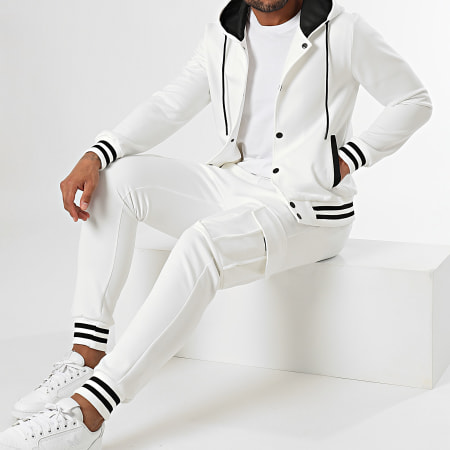 LBO - Conjunto de chaqueta con capucha y pantalón de chándal Teddy 0140 Blanco