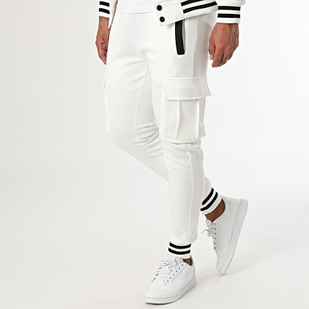 LBO - Set giacca con cappuccio e pantaloni da jogging Teddy 0140 Bianco