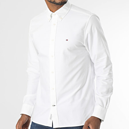 Tommy Hilfiger - Chemise Manches Longues Oxford Dobby 2868 Blanc