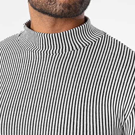 Uniplay - Jersey de rayas blanco y negro