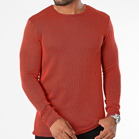 Uniplay - Maglietta a maniche lunghe con strisce rosse e nere