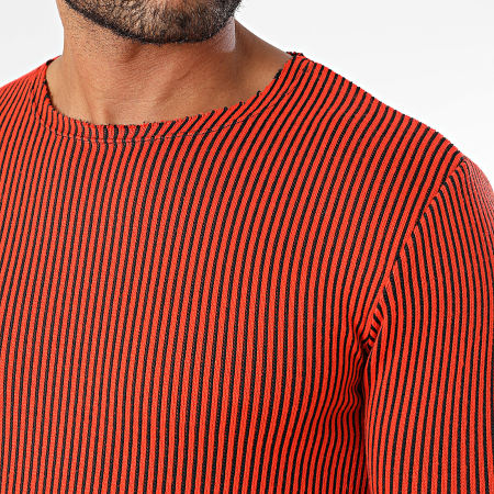 Uniplay - Camiseta de manga larga con rayas rojas y negras