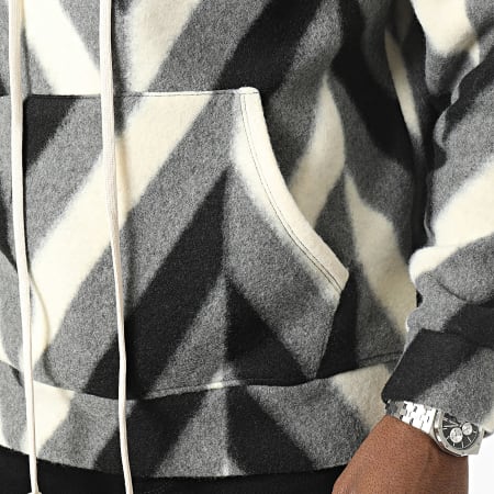 Uniplay - Felpa con cappuccio grigio bianco e nero