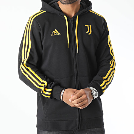 Adidas Sportswear - Sweat Zippé Capuche A Bandes Juventus HZ4966 Noir
