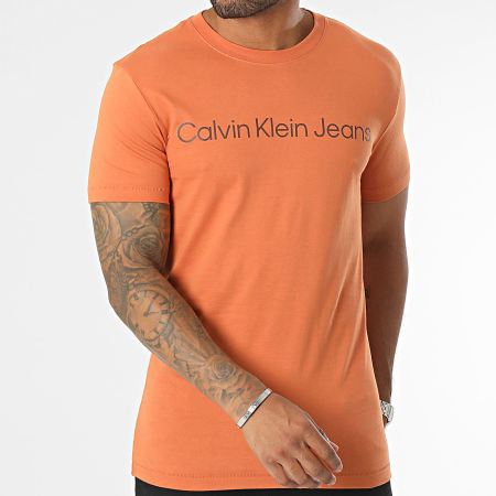 Calvin Klein - T-shirt Tstituzionale Logo 2344 Arancione