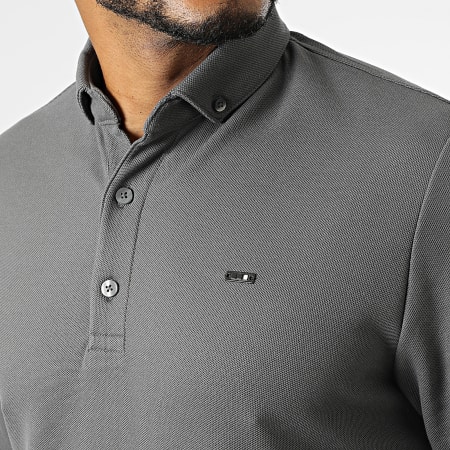 Classic Series - Charcoal grijs poloshirt met lange mouwen