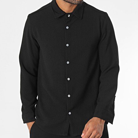 Frilivin - Conjunto de camisa negra de manga larga y pantalón de jogging