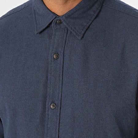 Jack And Jones - Camicia solida autunnale a maniche lunghe blu navy