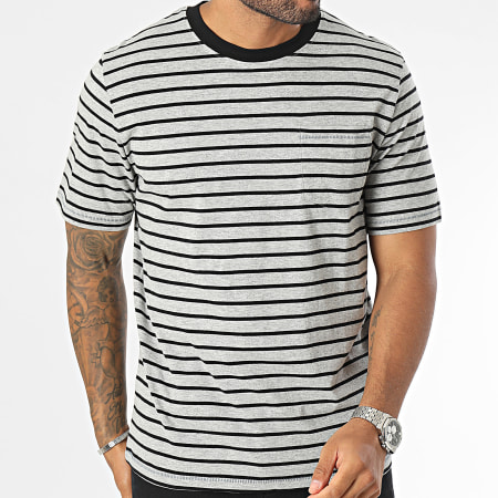 Produkt - GMS Nash Camisa de bolsillo a rayas gris claro