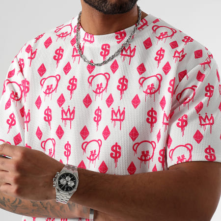 Teddy Yacht Club - Camiseta Oversize Large Lifestyle Maison De Couture 0071 Blanco Rosa