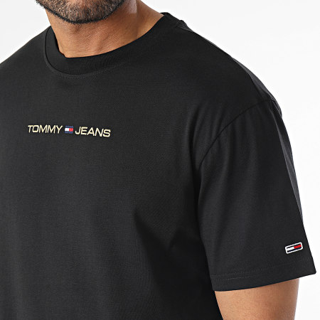 Tommy Jeans - Tee Shirt Classic Gold Linear 7728 Noir Doré